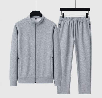 Zweiteiliges Herren-Strickset mit Reißverschlussjacke und Hose mit Kordelzug-Shirts for men-Alpenkind