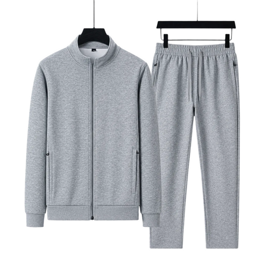 Zweiteiliges Herren-Strickset mit Reißverschlussjacke und Hose mit Kordelzug-Shirts for men-Alpenkind