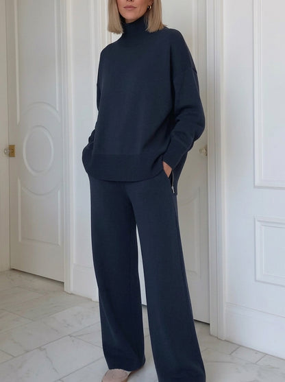 Zweiteiliges Strick-Set mit Stehkragen für Damen-Sets for women-Alpenkind