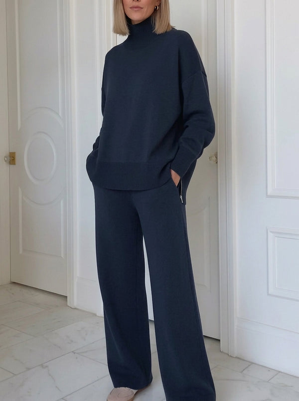 Zweiteiliges Strick-Set mit Stehkragen für Damen-Sets for women-Alpenkind