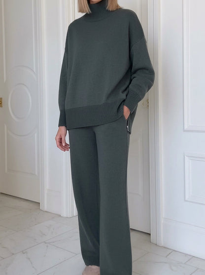 Zweiteiliges Strick-Set mit Stehkragen für Damen-Sets for women-Alpenkind